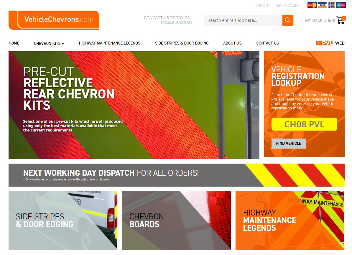 PVLUK's tweet photo. Introducing our new webshop https://t.co/dYPJ2AVrwe
The new webshop features include vehicle registration lookup and a choice of delivery options. 
#Chapter8 #chevronkits https://t.co/2n8fvWTeHM