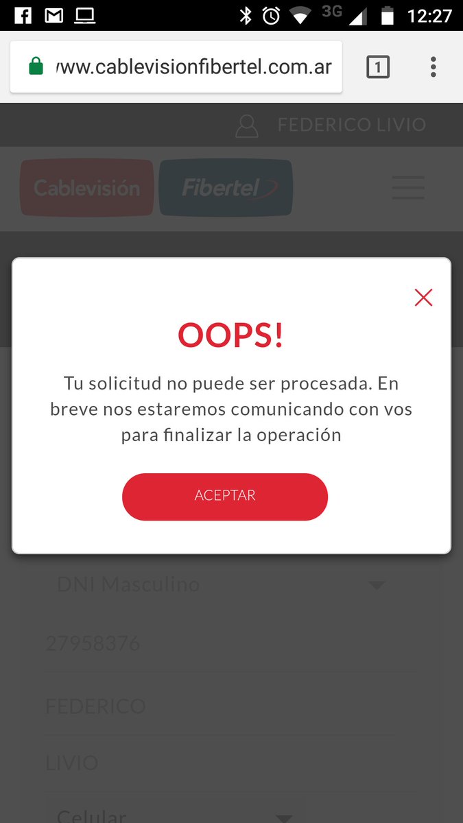 fedelivio's tweet photo. @CableFibertel así desde q comenzó el #HOTSALE . Impresentable q hagan un promo q no permiten contratar. https://t.co/0godeJLo92