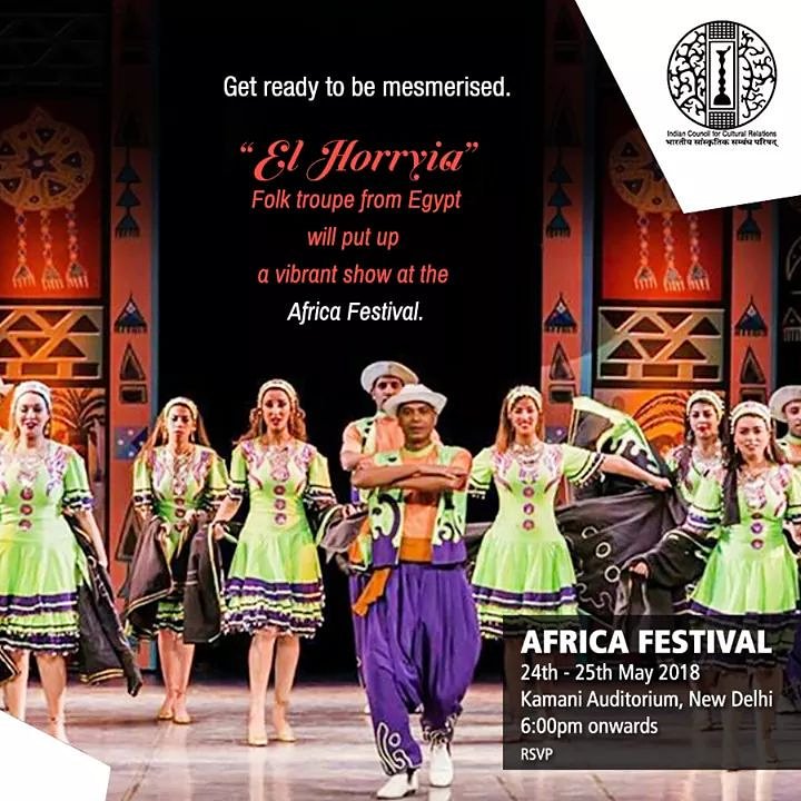 iccr_hq's tweet photo. El Horryia Folk troupe from Egypt is all set to enthrall you. A troupe of national fame, they are not only a talented pack of brilliant performers but also the preservers of the rich Egyptian tradition and heritage. #ICCR #AfricaFestival2018. @indembcairo https://t.co/jpJfH5bPBa https://t.co/HJJTC7CZWm