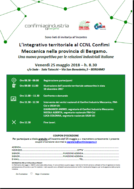 Confimi_Bergamo's tweet photo. #SaveTheDate 25 #maggio pv - #incontro #gratuito di presentazione dell'#accordo #territoriale integrativo #CCNL Confimi #Meccanica sottoscritto insieme a @FimCislBergamo e @UilmBg https://t.co/R2AdDMtTLi https://t.co/Fwf2gwxzCq