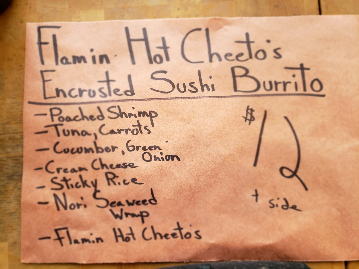 SugarfireStChuk's tweet photo. Hump day Specials #sushi #lazagna #smoke #bbq https://t.co/UB2d6uqeRd