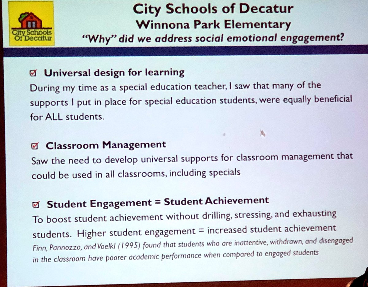 AutismPlanForGA's tweet photo. Ruth Scott, Interim Principal, Winona Park Elementary in City schools of Decatur talks about the “Why?” Of SEE-KS @EmilyRubin9 @MarcusAutism #ACEGA2018 https://t.co/DFtQb8hqtr