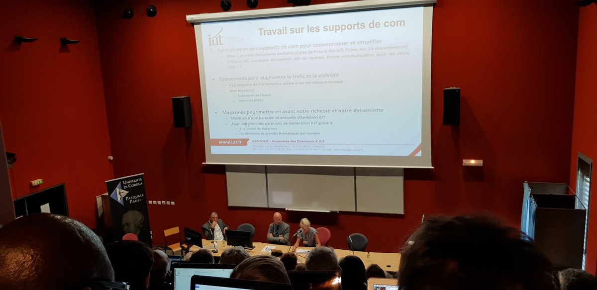 martialymartin's tweet photo. Sophie Morin-Delerm expose les actions de la commission communication de @lesIUT #AGADIUT @iutdecorse https://t.co/Orx6doKZjO