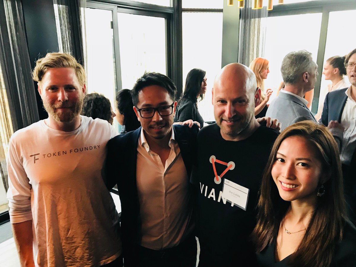 tokenfoundry's tweet photo. Thank you to #JRRCrypto for hosting an incredible dinner event with us. We had a great time getting to know everyone and presenting some of our work with @ethereumJoseph and @KavitaGupta19. @ConsenSys #tokenizethefuture #tokenfoundry #BlockchainWeekNYC https://t.co/RyeIHcbXdC