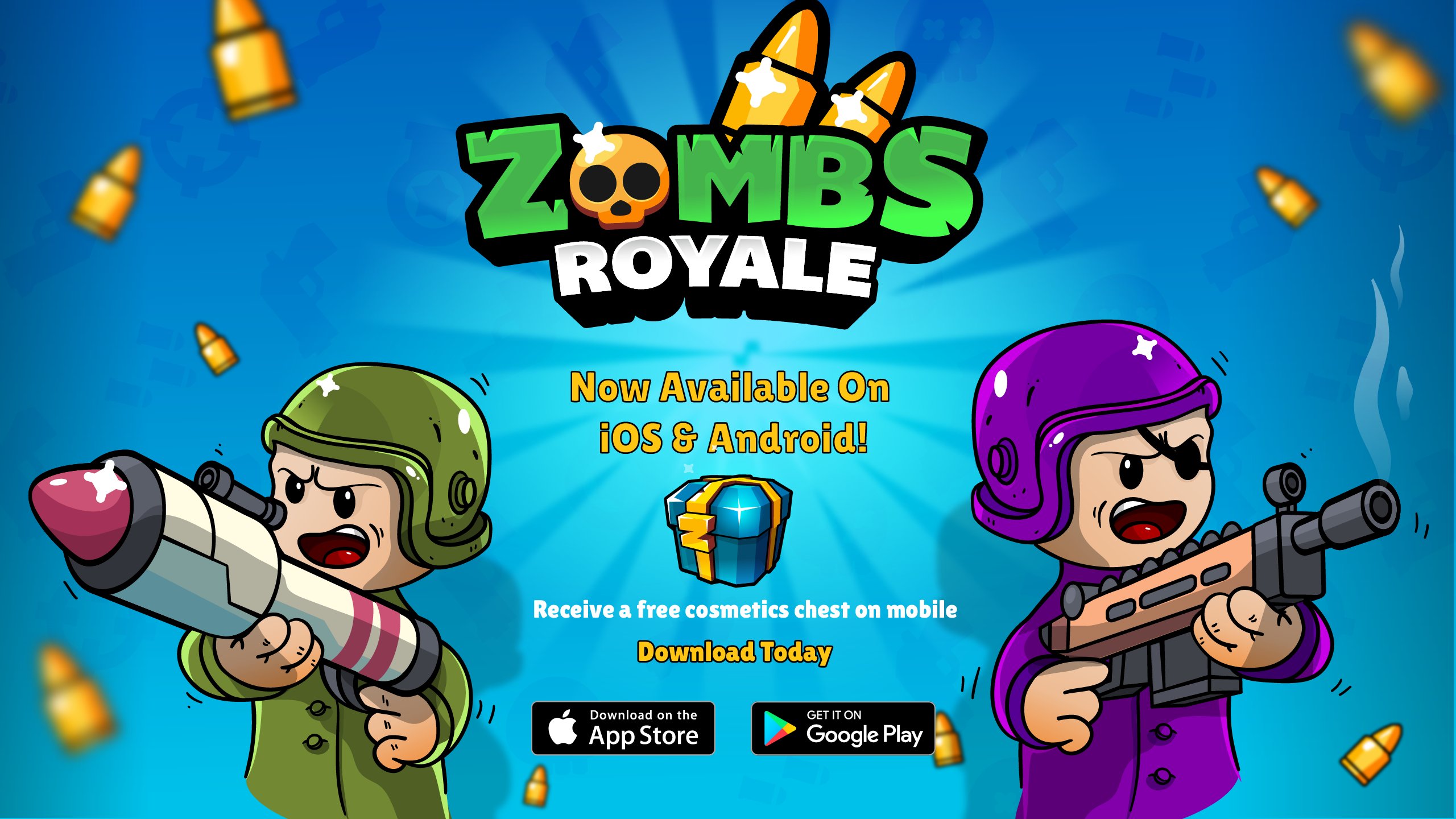 ZombsRoyale.io on X:  is now available on iOS!  Download today for a free cosmetic box! Android version will be coming this  weekend, and both Android/PC/iOS will be cross platform + share