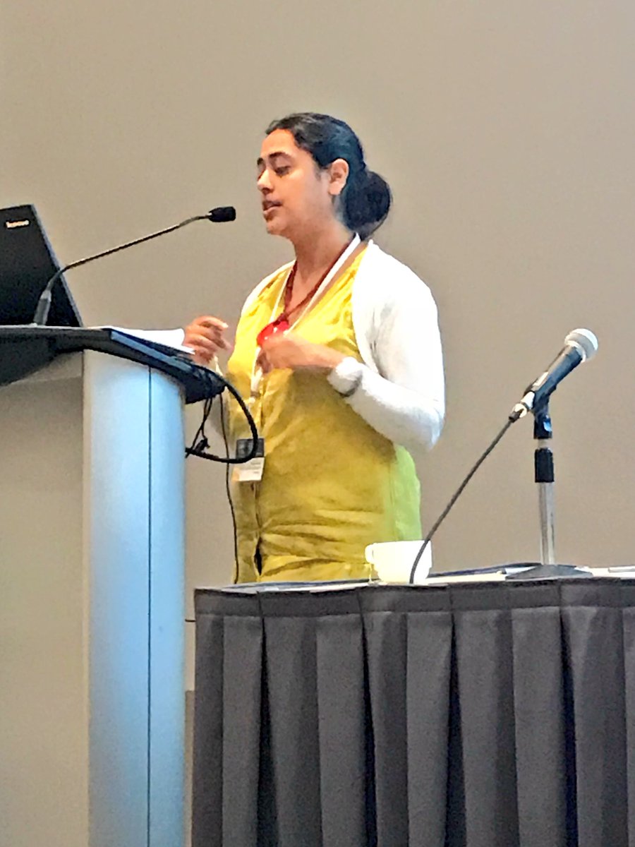 RowanM's tweet photo. @kaumee speaking on how impact seems absent in many strategies of PPI - documents reinforced organisational needs and tick boxes, failing to really address the needs of patients in these strategies #obhc2018 @CLAHRC_NWL @RHMreflects https://t.co/ap5QrtCdYP