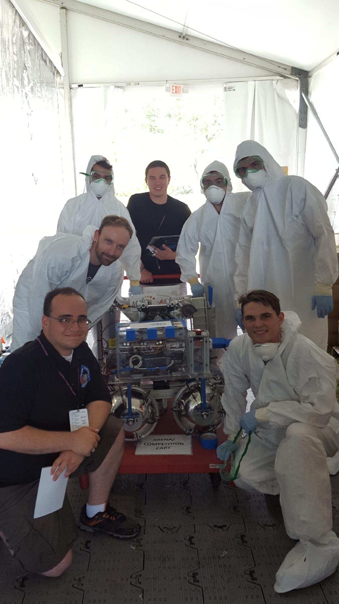 Blasterbotica's tweet image. What an awesome experience of the first run at the Kennedy Space Center! Did not collect regolith just yet, but will attempt to do a second run with fixes!