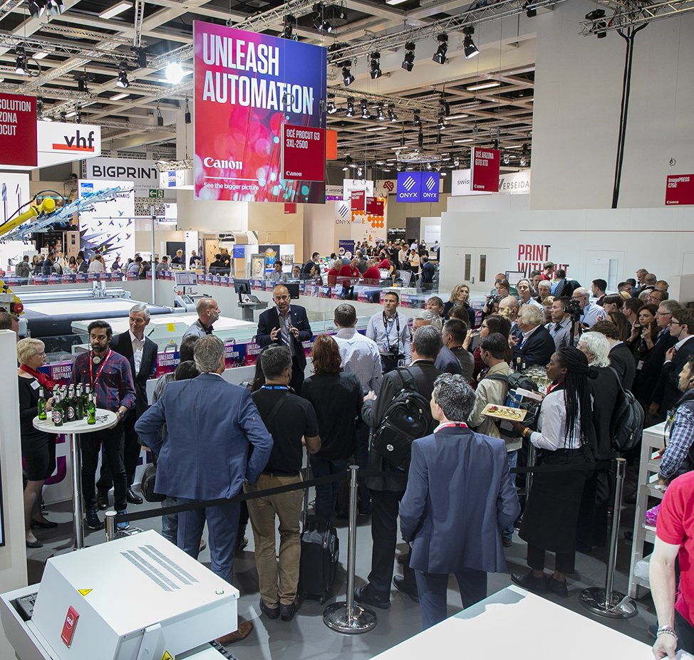 CanonEMEA's tweet photo. Great turnout at the Canon #FESPA2018 press event. Thank you all for coming! We hope you enjoyed it. https://t.co/2oLv0mTrCT