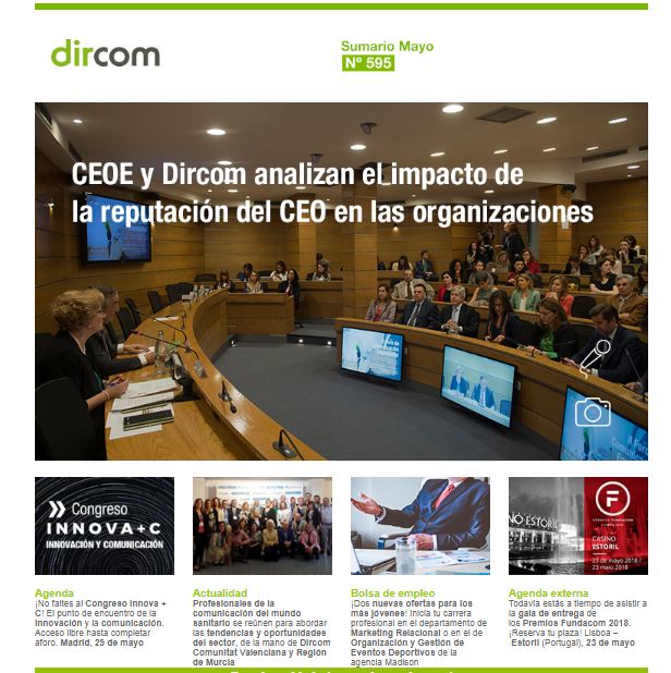 DircomSpain's tweet photo. Hace hoy una semana, #Dircom y la @CEOE_ES analizábamos el impacto de la reputación del CEO en las organizaciones.
Accede desde el #BoletínDircom al resumen más completo del II Foro #DircomCEOE: https://t.co/4ppTGx43TH https://t.co/vaH6rMsWAj