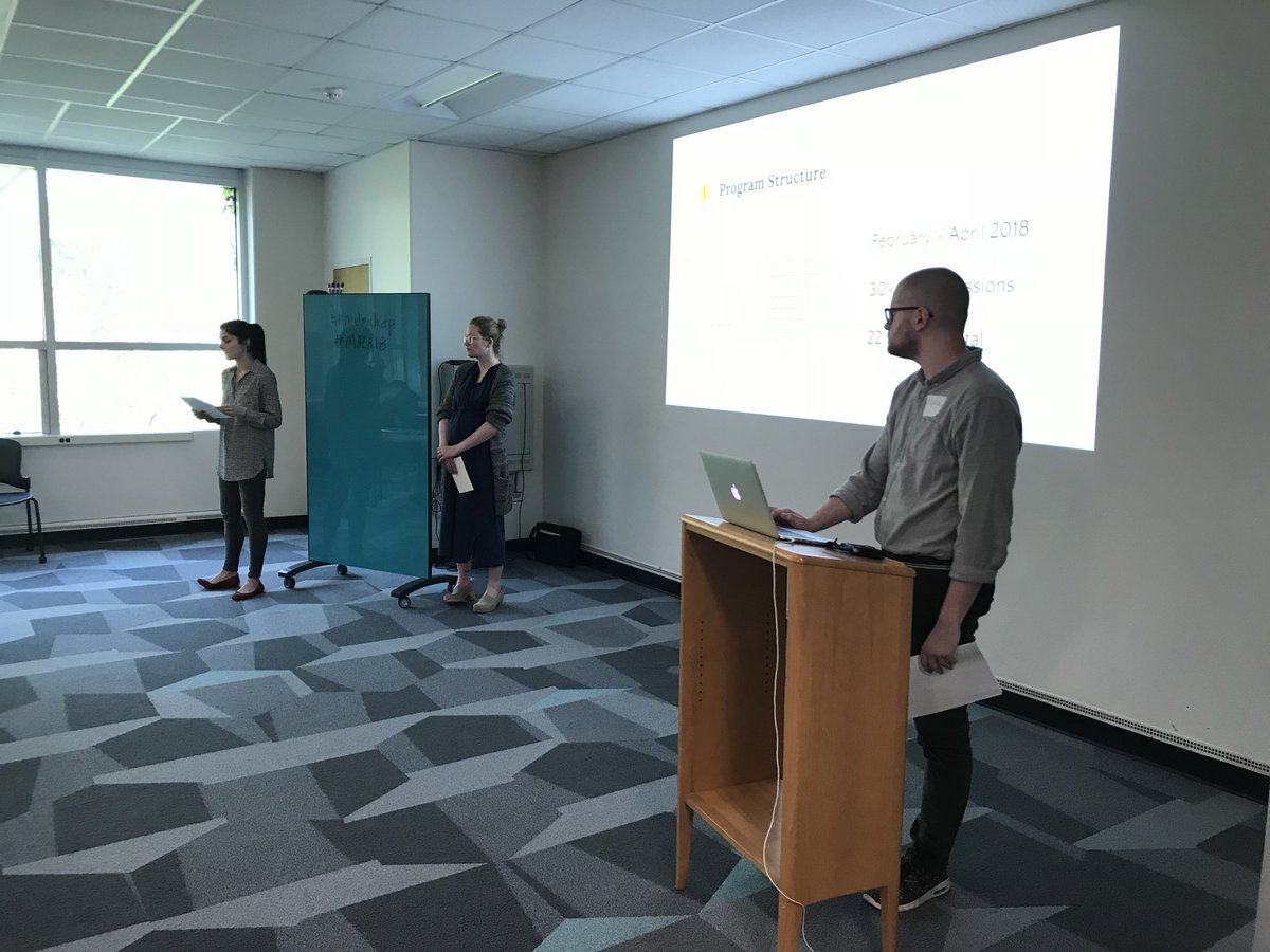 midmichdp's tweet image. Hearing from University of Michigan&apos;s @liz_gad @alexahagen and Devon Proudfoot on Growing Technical Skills as a Team. Great collaborative presentation! #midmichdp #MiALA18