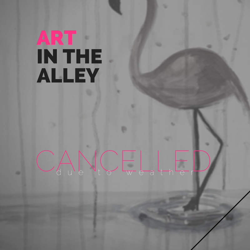 flockthenfly's tweet photo. :( Due to the weather we are forced to CANCEL this Friday's #Art in the Alley.  We hope you will join us for the next one, Friday June 15th. https://t.co/HnigZr2US9