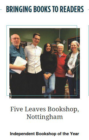 veggiesnottm's tweet photo. @FiveLeavesBooks Crikey THE Independent Bookshop of the Year @FiveLeavesBooks 

@ARB_information @Activedistro @HousmansBooks @PMPressUK @ARBRadBookfair @ExLibrisMasked @BristolBookfair @AnokBookfair @newsfromnowhere @peace_news @newint @EC_magazine https://t.co/fbjyg8d1VH