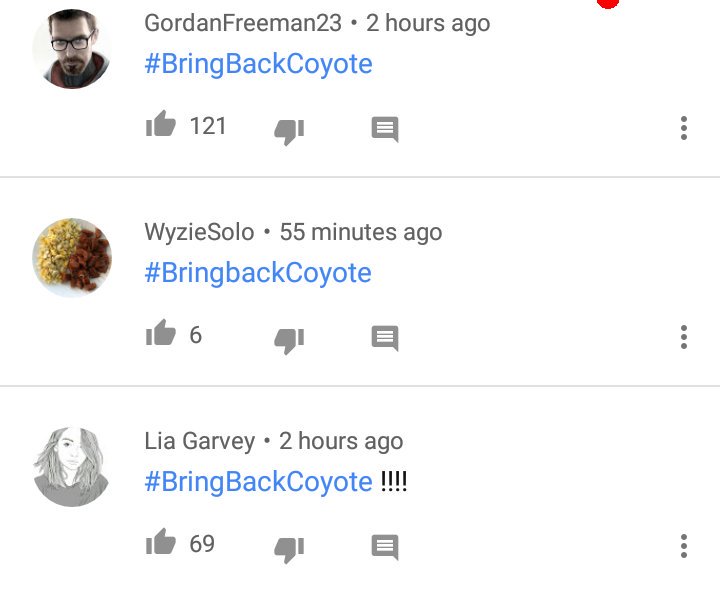 avibababooey's tweet photo. @GoodGuyFitz They have spoken #BringBackCoyote https://t.co/YheyFQY2ii