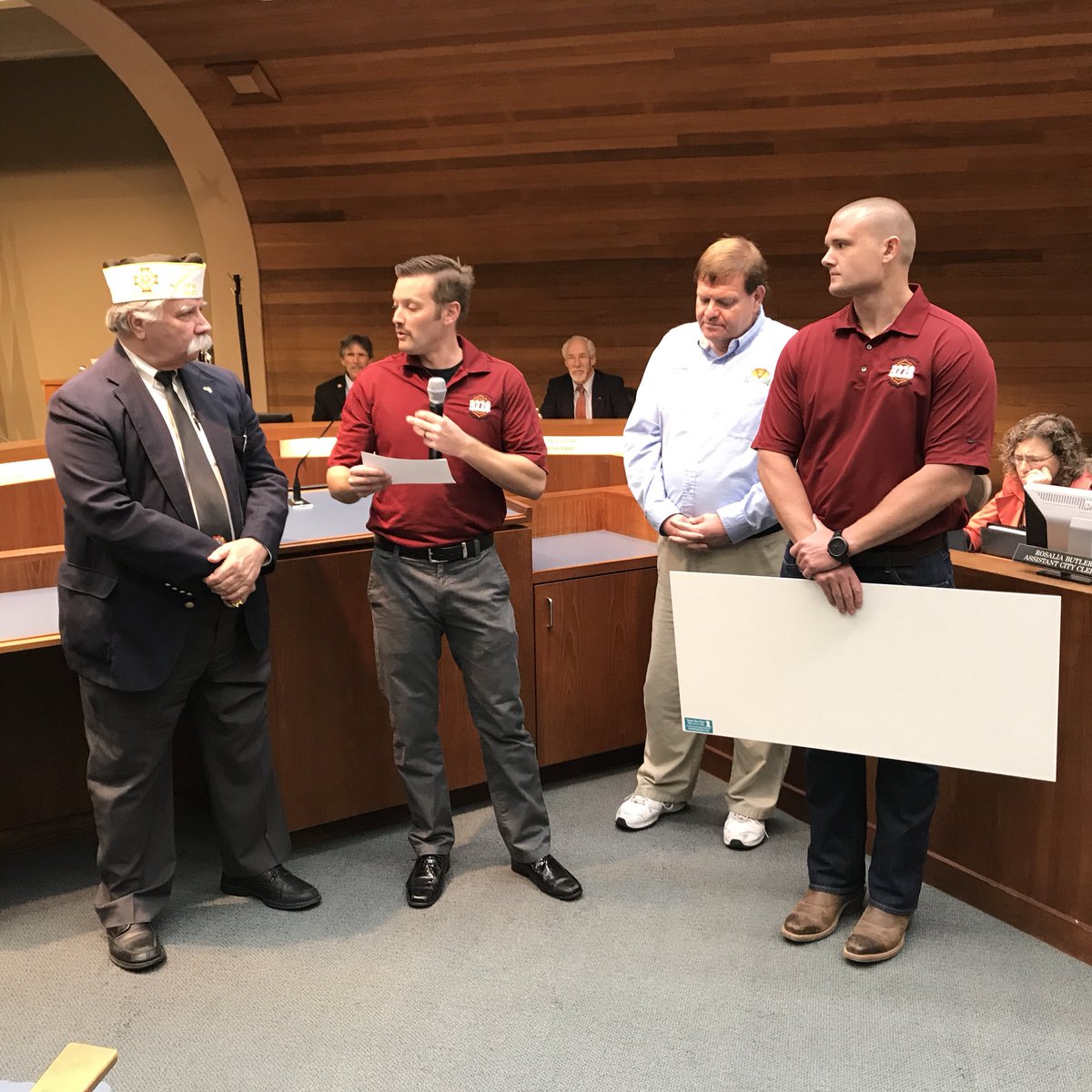 WestCovFire's tweet photo. At last nights council meeting, we presented the West Covina VFW Post 8630 with a check for the money raised at last months Tip-A-Firefighter Event. With all of the communities help we were able to raise $2,074.00 to help the VFW with repairs to their facility. #westcovina. https://t.co/1VscfxgbU1