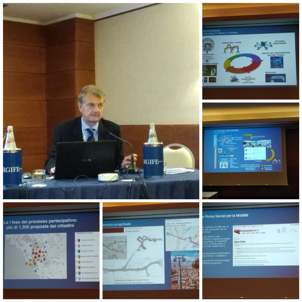 Esriitalia's tweet photo. Sala Tarragona: Fabio Nussio (Roma Servizi per la Mobilità)-  l'uso della digitalizzazione per una modernizzazione dei trasporti pubblici di Roma. Cittadini, esperti ed istituzioni devono impegnarsi per portare i trasporti di Roma ai livelli che ci richiede l'Europa #conesri2018 https://t.co/EdoRS4y6Bk