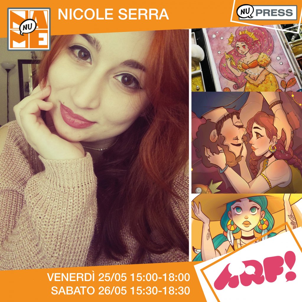EdizioniNuPress's tweet photo. Veniamo a presentare i nostri #autori che potrete incontrare al nostro stand in #SelfARF!
Sarà con noi Nicole Serra!
Ha realizzato il #fumetto #Sunset, allegoria apparsa su #NuName5.
Fatevi fare una dedica sul nostro ultimo #NuName da questa bravissima artista!
#StayArf #ARF4 https://t.co/VPuYPjUnjq
