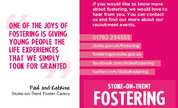 SoTCityCouncil's tweet photo. You could change a child's life by fostering for your local authority. Contact our team @StokeFostering or sign up for email updates at https://t.co/0sc57baMXs #fosteringfortnight https://t.co/CMlPWX1Wbx