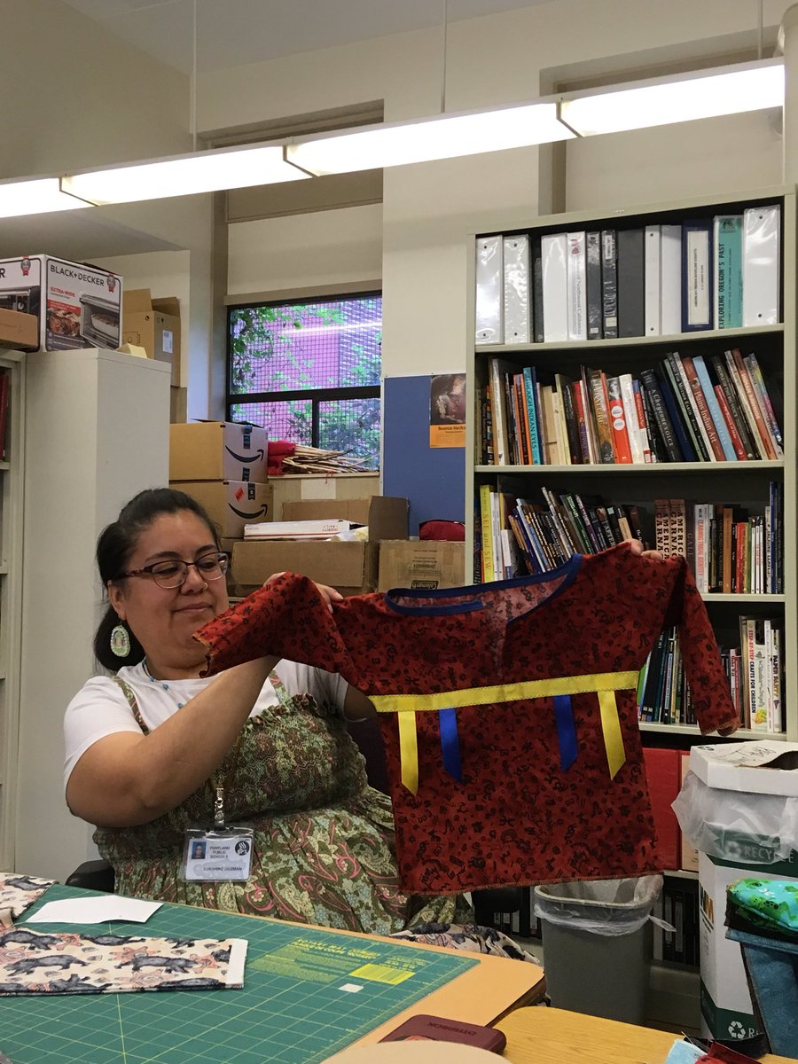 ed_indian's tweet photo. Busy making wee shirts and ribbon skirts for our Native Montessori Preschool students #ndn_ed #PortlandPublicSchools https://t.co/VqKtj29Q1L