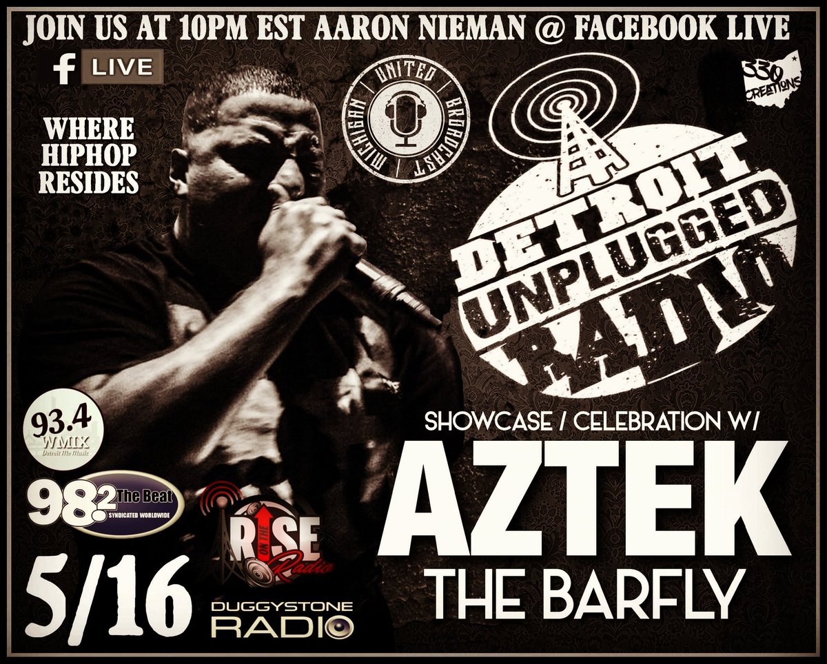 aztekthebarfly's tweet photo. Going to be live tonight on #detroitunpluggedradio at 10pm. Playing new tracks and talkin nonsense! Tune in #detroit #hiphop #lineking https://t.co/bsHskHvNhL