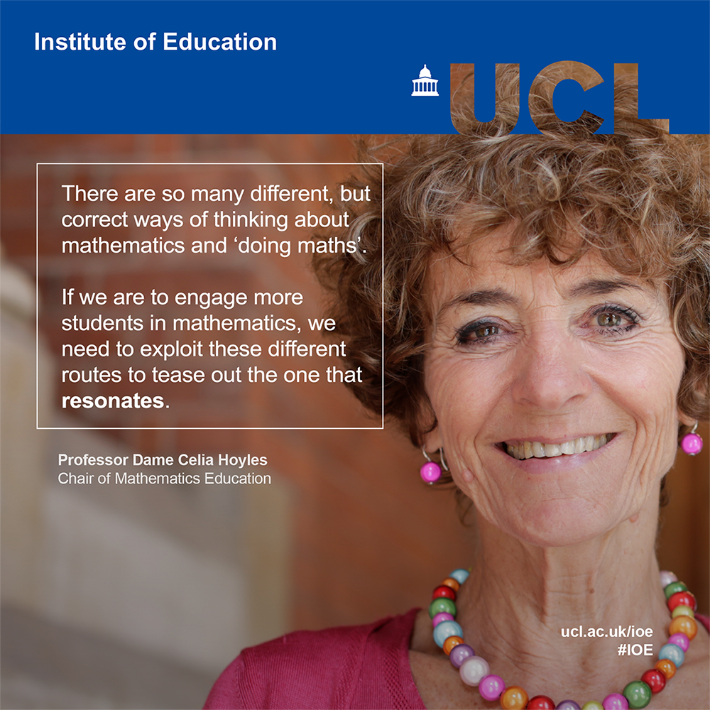 IOE_London's tweet image. Prof Celia Hoyles on the most important thing she&apos;s learnt from her students. #NationalNumeracyDay 

Celia leads the #ScratchMaths @uclknowledgelab project, designed to make maths more more open, accessible and learnable. 
➕➗ bit.ly/2L7g7bF