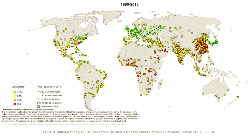 Geoconfluences's tweet photo. Parution cet après-midi de la révision 2018 du World urbanization prospect de l'@ONU_fr.
https://t.co/iZ70dClUm6
#population #données #55pourcentdurbains #quatriemeHG #secondeHG #worldurbanizationprospect https://t.co/JFXsysfyi9