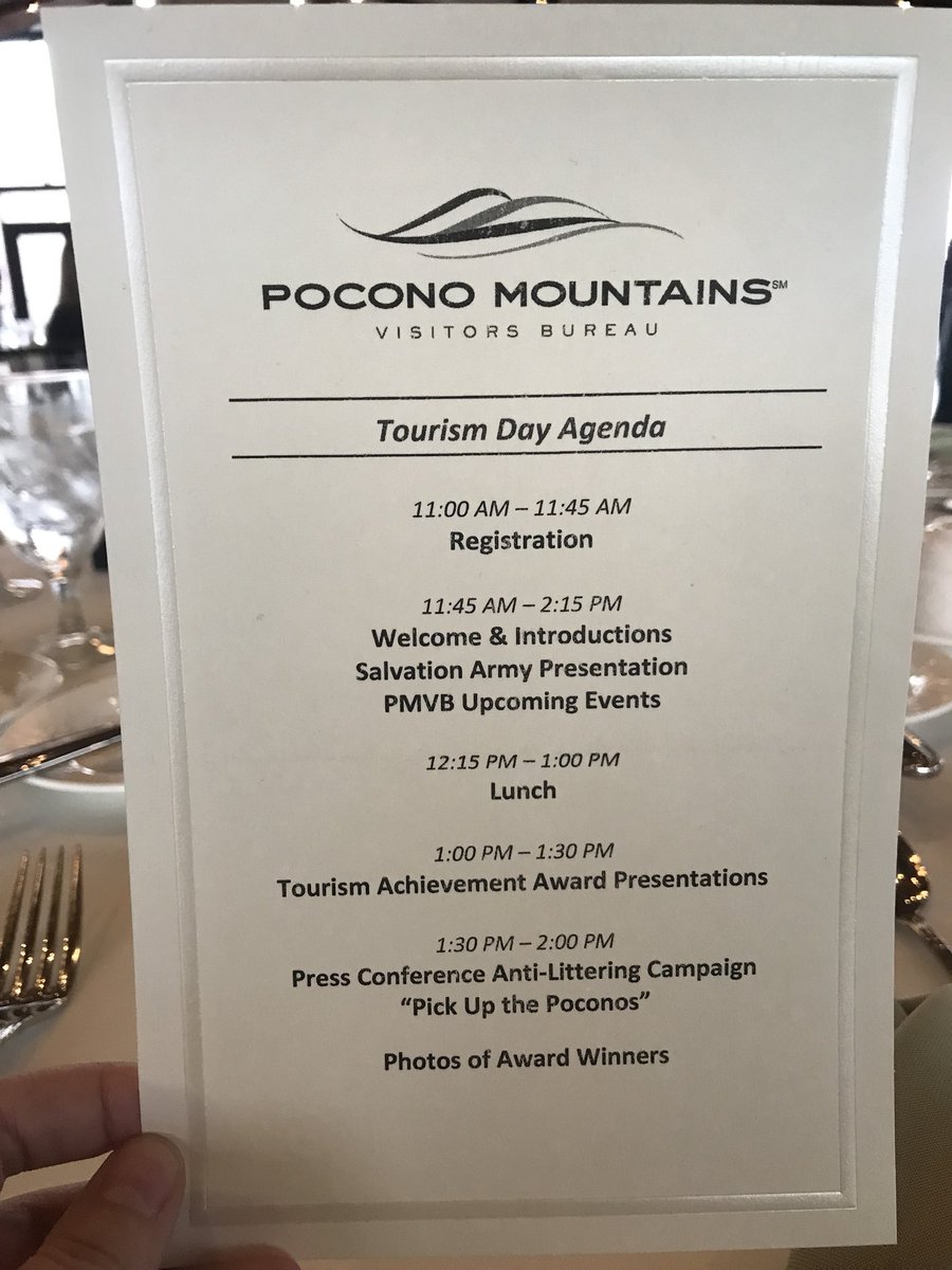PoconoTVNetwork's tweet photo. Happy Tourism Day! We’re happy to give our members &amp; the community an update on the PMVB and even happier to announce the winners of this year’s Tourism Achievement Awards! Lastly, we will be announcing details on #PickUpThePoconos. https://t.co/QnOVeVj4FQ