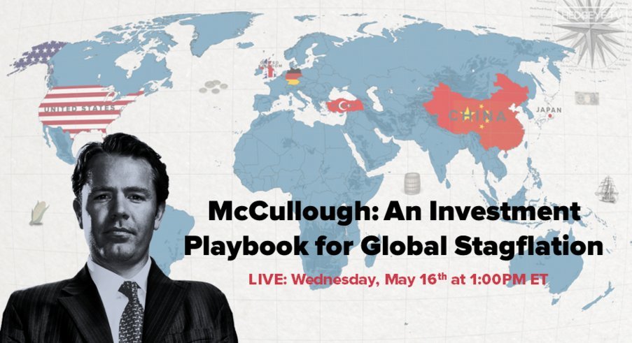 Hedgeye's tweet photo. ~NEW INVESTING WEBCAST~

TOPIC: An Investment Playbook for Global Stagflation
HOST: @KeithMcCullough 
WHEN: Today at 1:00pm ET

We'll discuss how to navigate the changing landscape and lay out key investing implications.

*Complimentary access: https://t.co/pzsEDISuOR https://t.co/0F1sUw7R6x