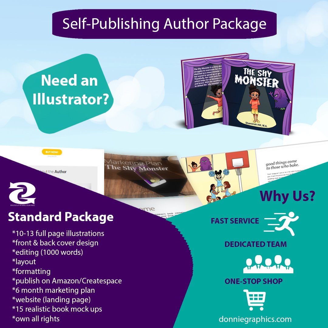 NEED HELP SELF-PUBLISHING YOUR CHILDREN'S BOOK?

Our professional team specializes in illustrations, editing, marketing, graphic design, publishing, formatting and more.

#ChildrensBooks #Illustrator #selfpublishing 
donniegraphics.com