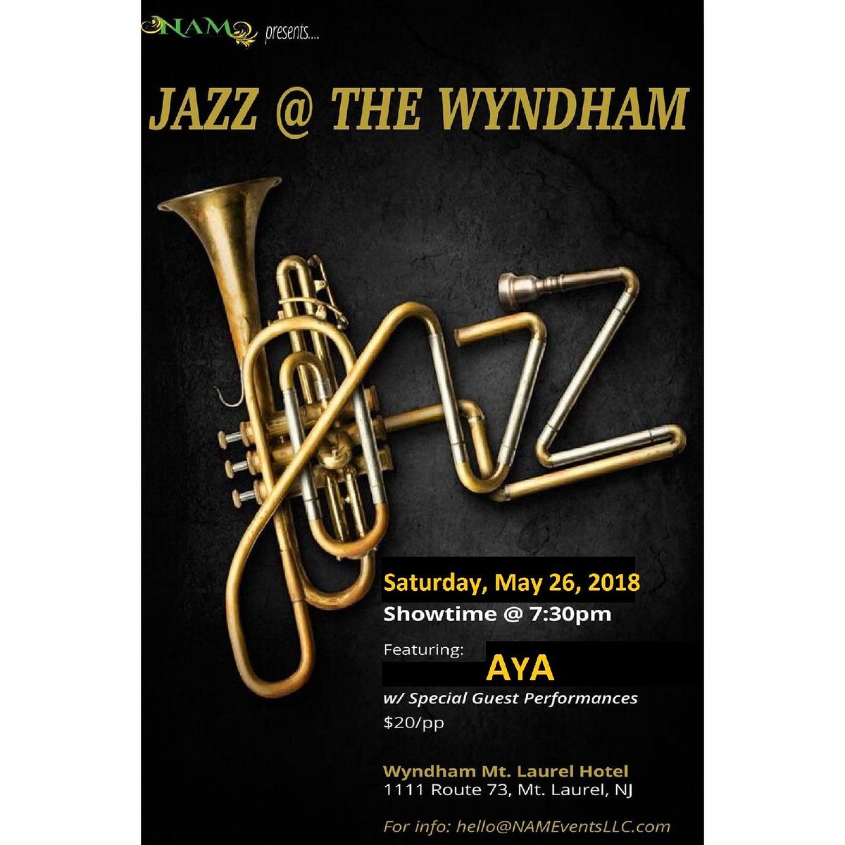StillKym's tweet photo. Aya ft. Kym Still will be the featured act on Saturday, May 26th! The Wyndham, Rte 73, Mt. Laurel, NJ
#AyA #jazz #smoothjazz #datenight #girlsnightout #supportyourlocalartist #thewyndham #cocktails #buffet #havingagoodtime https://t.co/BfcBgOrCbt