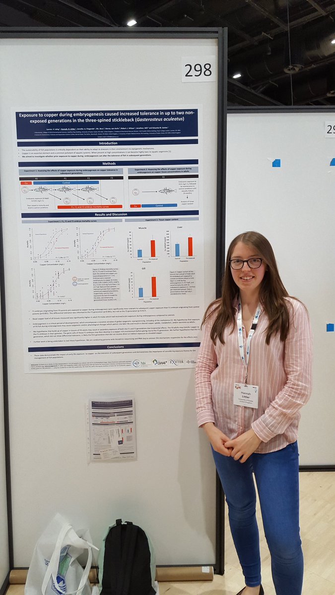 HannahL_204's tweet photo. Great day at #SETACRome presenting posters on multigenerational effects of BPA and copper in fish and the importance of exposure history #Epigenetics @ExeterDoctoral https://t.co/Ny3FarDtsa