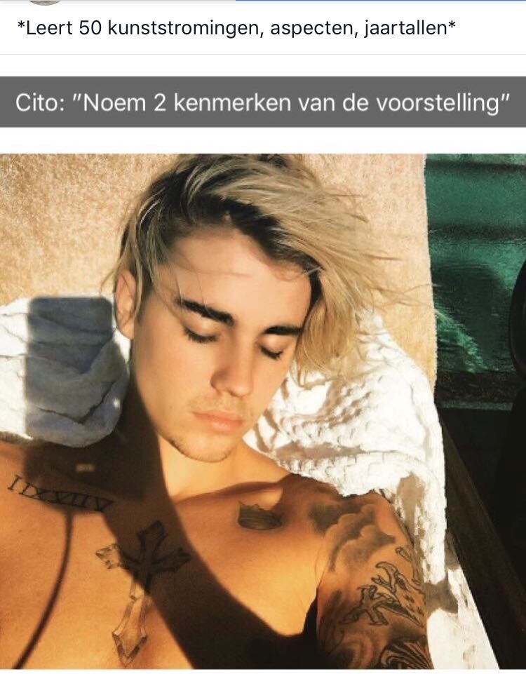 Neecintha's tweet image. Justin Bieber zat in mijn teken examen
