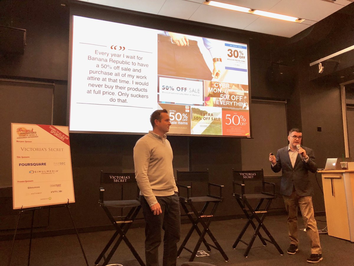BrandInnovators's tweet photo. "A bad experience can be worse than no digital experience at all." Brilliant insight from this #LoyaltyX session with @weareHATHWAY's Kevin Rice & @sessionm @buffaloreynolds 👏 #BISummit https://t.co/BlVM95vkAw