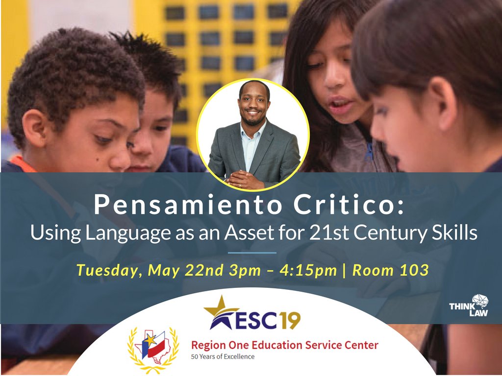thinkLawUS's tweet photo. Colin is heading to TX for the Effective Border Schools Conf. to provide practical tools educators can use to encourage the development of authentic academic language while delivering the 21st century instruction all Ss need. Learn more here- https://t.co/lmcoNPl3q3 #2018ebsc https://t.co/QIgJhVbrMi
