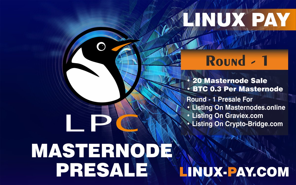 LinuxPay's tweet photo. #Round #masternode #sale https://t.co/h7ujt415uO
