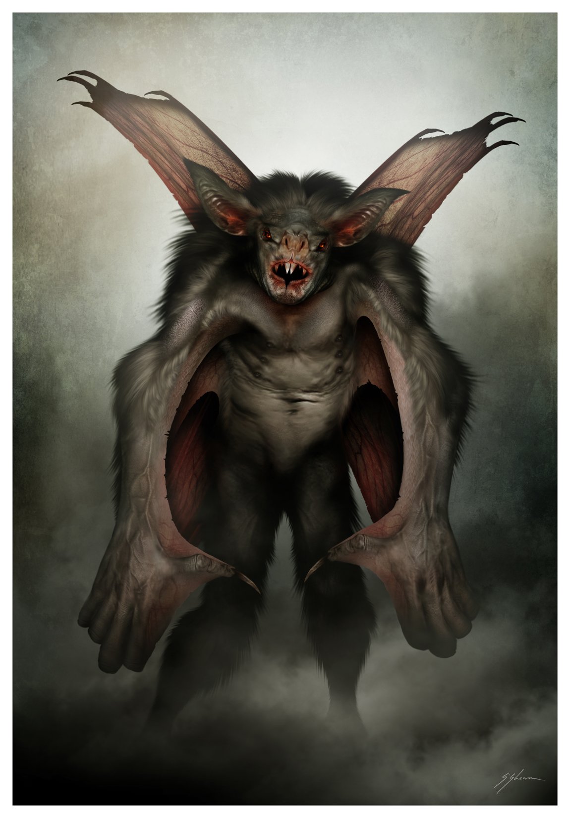 Vampire Bat Monster Glow In The Dark Vampire Ghost Bat Painting