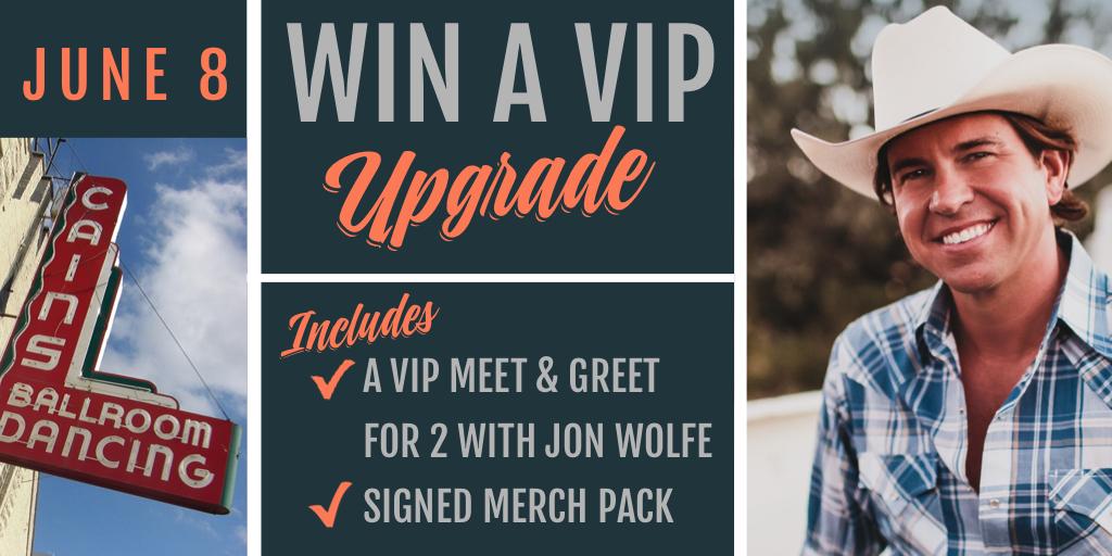 jonwolfe's tweet photo. TULSA!! Win a VIP upgrade to Cain's on JUNE 8! Just RT this, get your GA ticket, follow @CainsBallroom &amp; @jonwolfe and you and a friend could win a VIP MEET &amp; GREET before the show plus a bunch of signed merch!!! https://t.co/0zGAoloZRo https://t.co/9q8pt5szOh