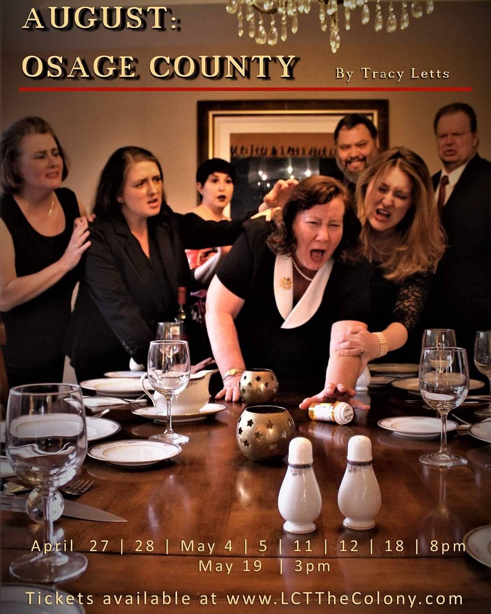 LCTThecolony's tweet photo. Only 2 more chances to see LCT's production of AUGUST: OSAGE COUNTY!! Make your reservations today!!! https://t.co/LrwinZInTi #LCTAugustOsage https://t.co/RnvpVqKqit