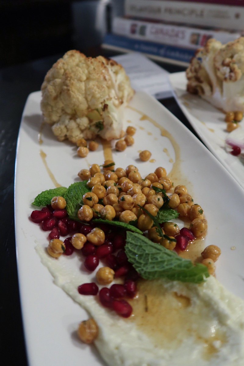 NNUptown21's tweet photo. Are you looking to treat your staff to an appreciation dinner? We can host your team and cater to their needs! Here we have our roasted cauliflower with fried chickpeas and pickled pomegranate, garlic toum sauce, mint &amp; cumin fennel gastrique https://t.co/5boqL4GteK
