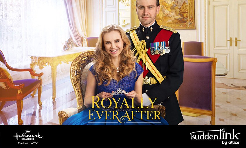 Suddenlink's tweet image. Say ‘I do’ to the world premiere of #RoyallyEverAfter, starring @FionaGubelmann and @torrancecoombs, Saturday 5/19 at 9/8c on @hallmarkchannel. 👑💍💕