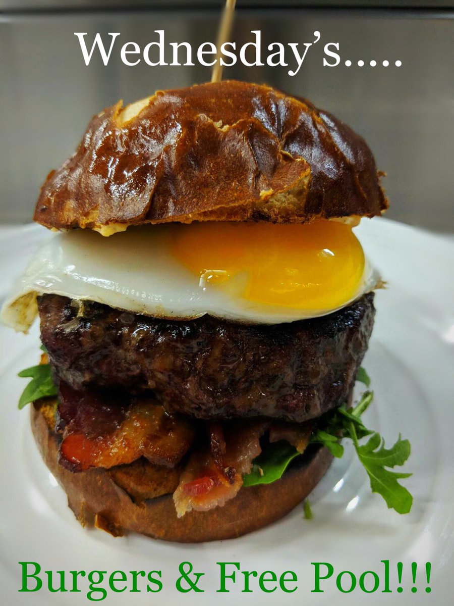 BrickYard20's tweet photo. It’s burger time at the Brickyard! Come on down and build your own burger or try One of several popular burgers. Enjoy a free pool tonight from 6 -9pm &amp; check out the arcade. If you haven’t tried it yet it’s time to try our famous “stinger” on top. Ask a bartender for details. https://t.co/wVOtCaHHjn