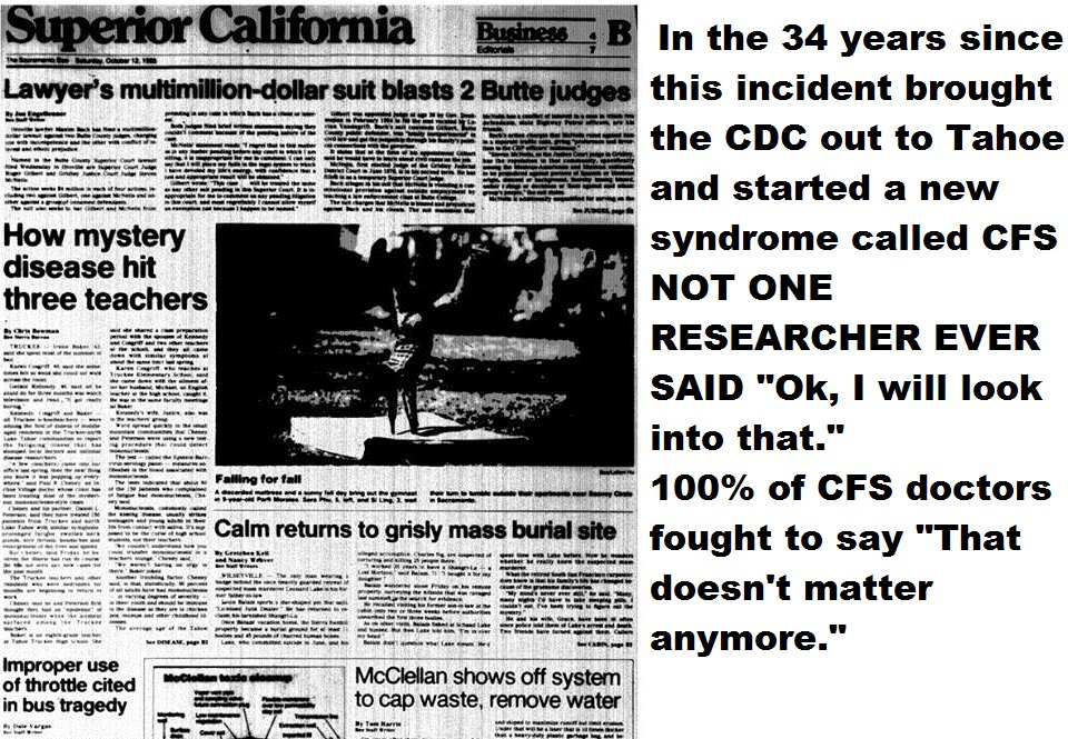 erikmoldwarrior's tweet photo. We don't have to speculate or wonder how many CFS researchers didn't look into this. For if any had, they would have found toxic mold in the teacher cluster, and told the world.  So what is the number of CFS researchers who "responded" and told the world about toxic mold?
Zero! https://t.co/r9dAaNpDmJ