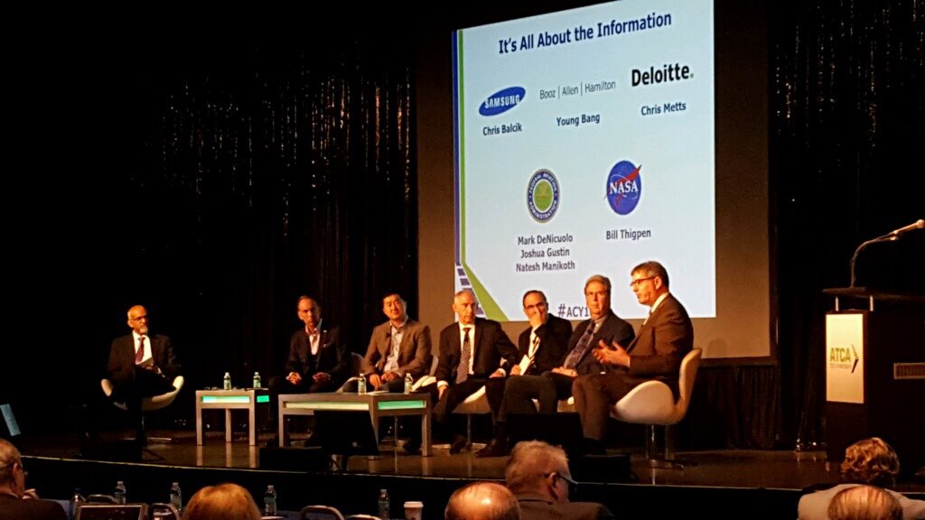 JMA_Solutions's tweet photo. Panel Discussion: It’s All About Information - Experts discuss potential technologies and capabilities the FAA should consider for rapid deployment in current and mid-term timeframes. #ACY18 #ATCATech https://t.co/0jANbgTaPt