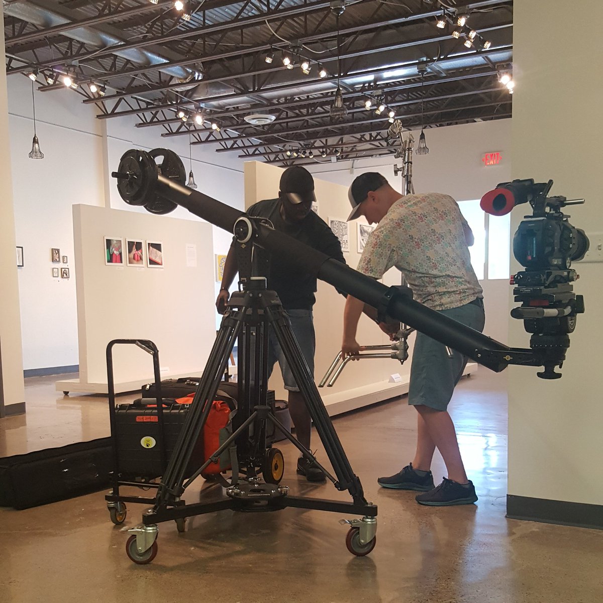 Camera crew in the gallery space today!!