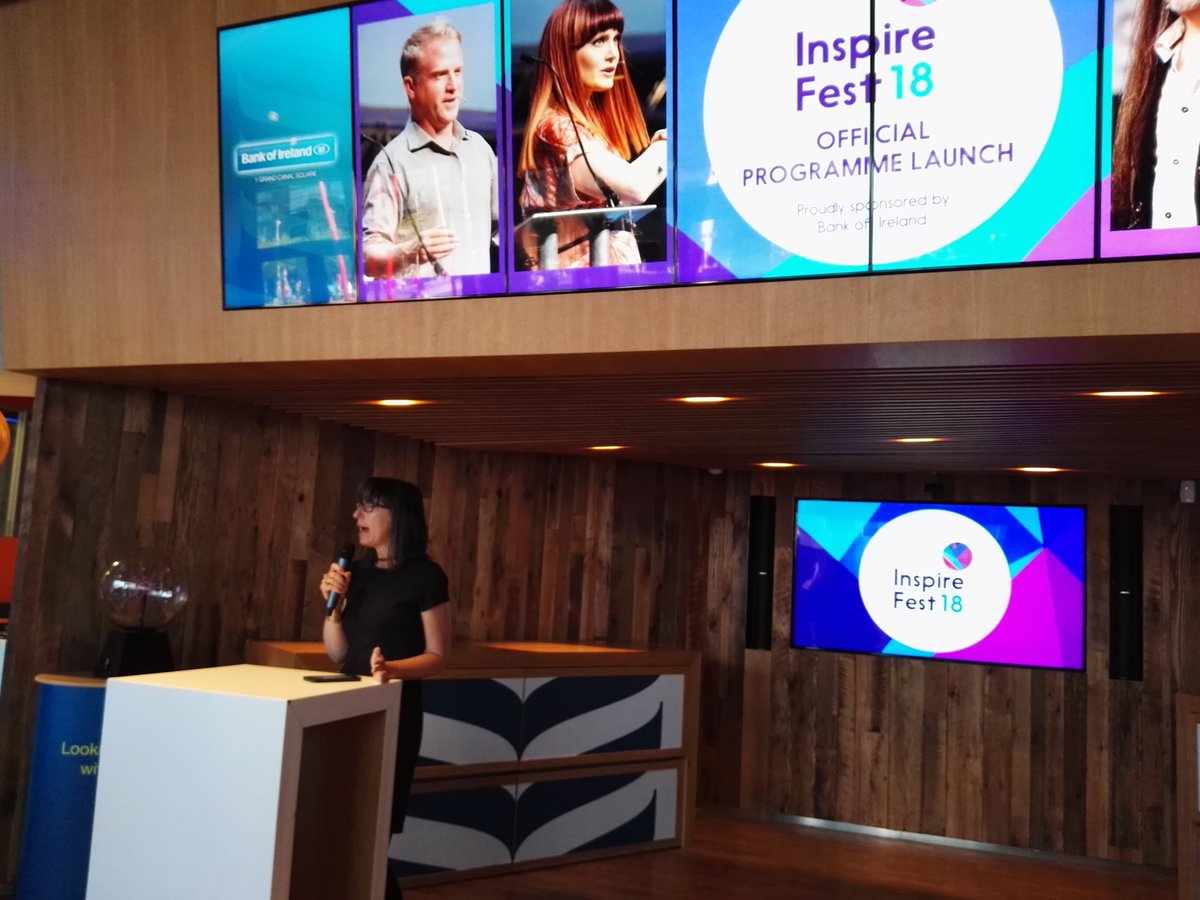 Our @AnnODeaSR launches the @InspirefestHQ schedule at @bankofireland workbench in Grand Canal Square 🙌😁🎉🎉🎉 https://t.co/7e7HueoaeI