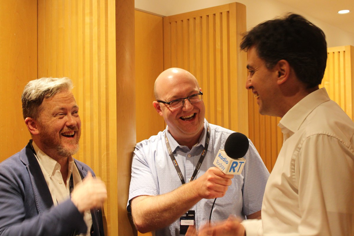 stuartclarkson's tweet photo. Here's me sharing a laugh with @GeoffLloyd & @Ed_Miliband at #RadFest18 - you can hear them on this week's podcast here https://t.co/sS6pNTEkGy https://t.co/lhjotGeDar