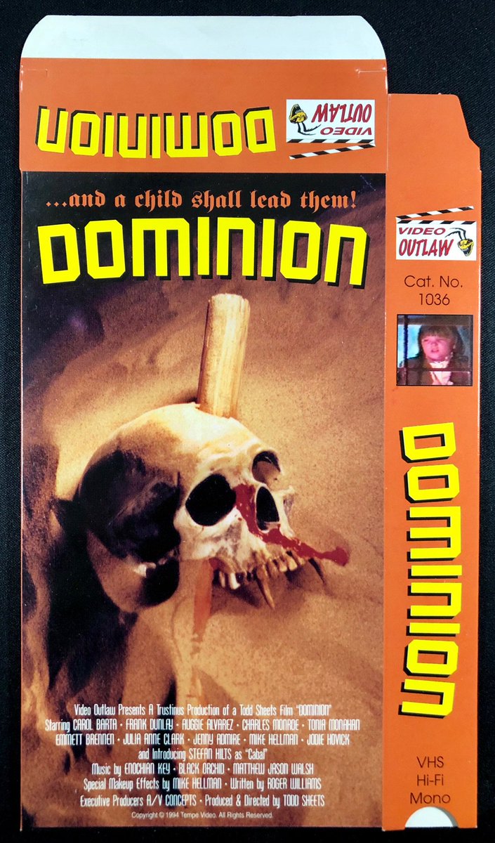 TempeVideo's tweet image. Check out DOMINION 1994 original unfolded Video Outlaw replacement VHS sleeve  ebay.com/itm/4015387546… via @eBay #dominion #toddsheets #videooutlaw #VHS #tempevideo