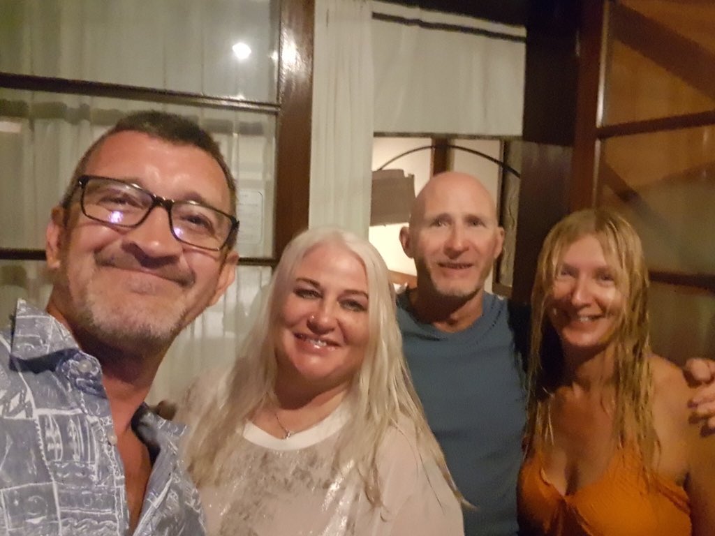 Suedeano1202's tweet photo. Barry Voellner fantastic friend. Jez Dean brother and Sue Pothecary brothers partner. Lots of emotion and catching up. Bali https://t.co/5CL7DDPtLa