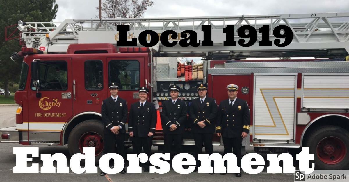 MikeEBacon's tweet photo. Thank you to the EBoard and membership of Local 1919 Cheney Firefighters for their support and endorsement of my campaign to continue to be your WSCFF Vice President. Iam truly honored &amp; appreciate your recognition of all the work that we have accomplished together #BaconWSCFFVP https://t.co/HxMWgGwkBi