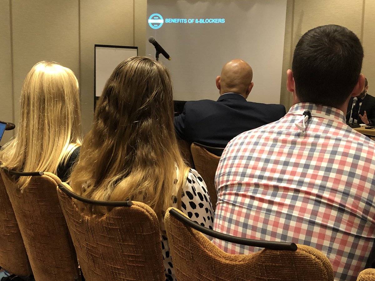 Iowa_EM's tweet photo. It’s not just @StephenPapeMD. We also have @annezepeski @emmanash310 and Witalka locked in during this very interesting presentation on beta blockers #SAEM18 #CardiacArrest https://t.co/iRmpeciHvF