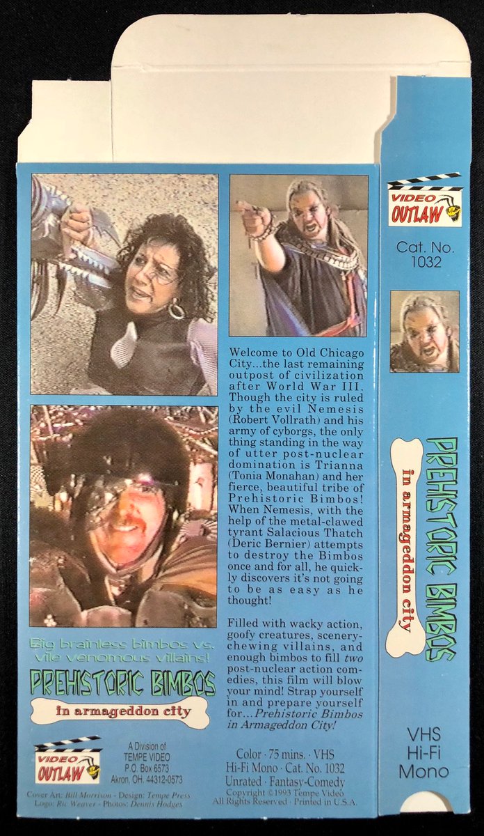 TempeVideo's tweet image. Check out PREHISTORIC BIMBOS IN ARMAGEDDON CITY 1993 unfolded Video Outlaw VHS sleeve  ebay.com/itm/1129974330… via @eBay #videooutlaw #toddsheets #VHS #tempevideo